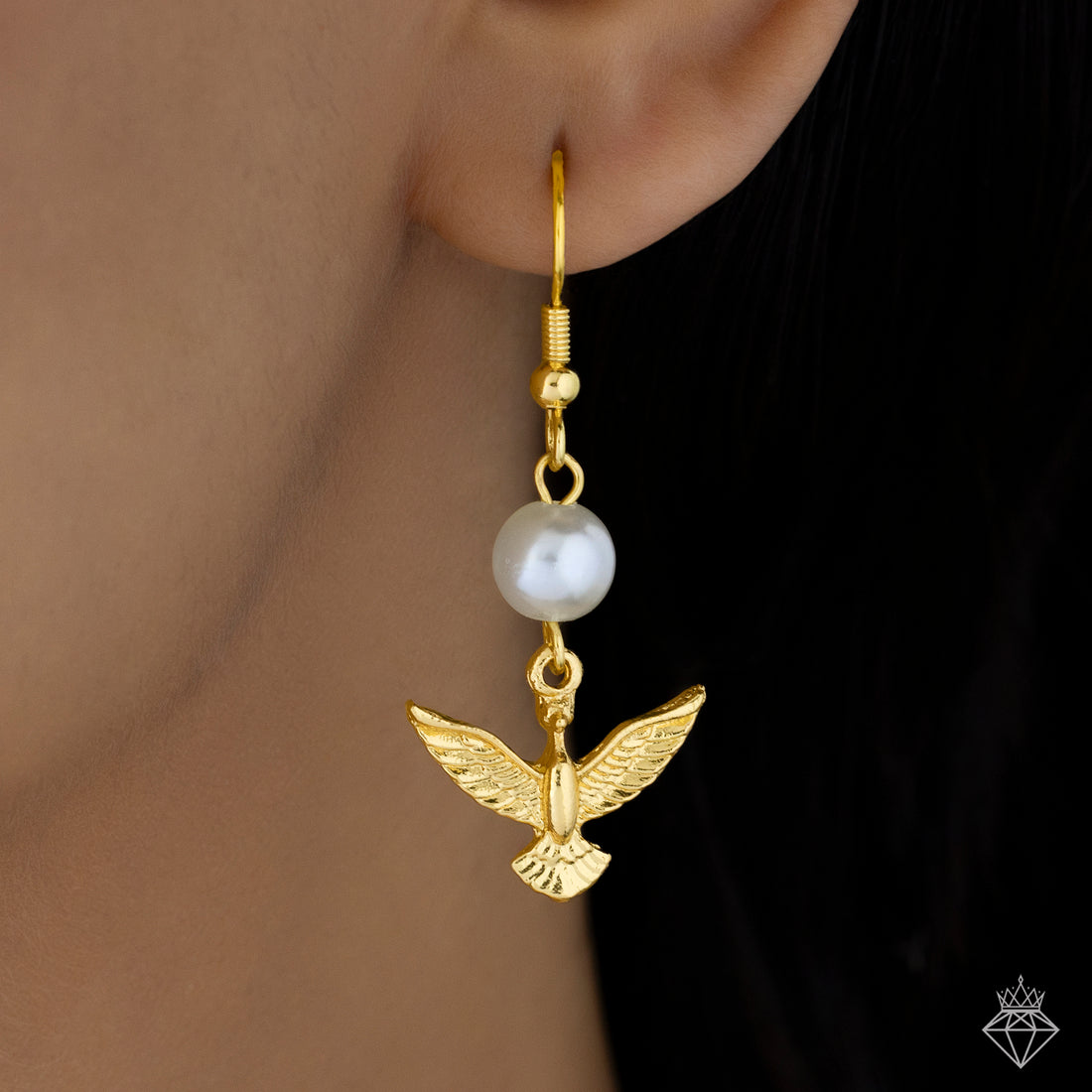 Anti-Tarnish Pearls & Bird Necklace Set With Earrings✨ Ivory