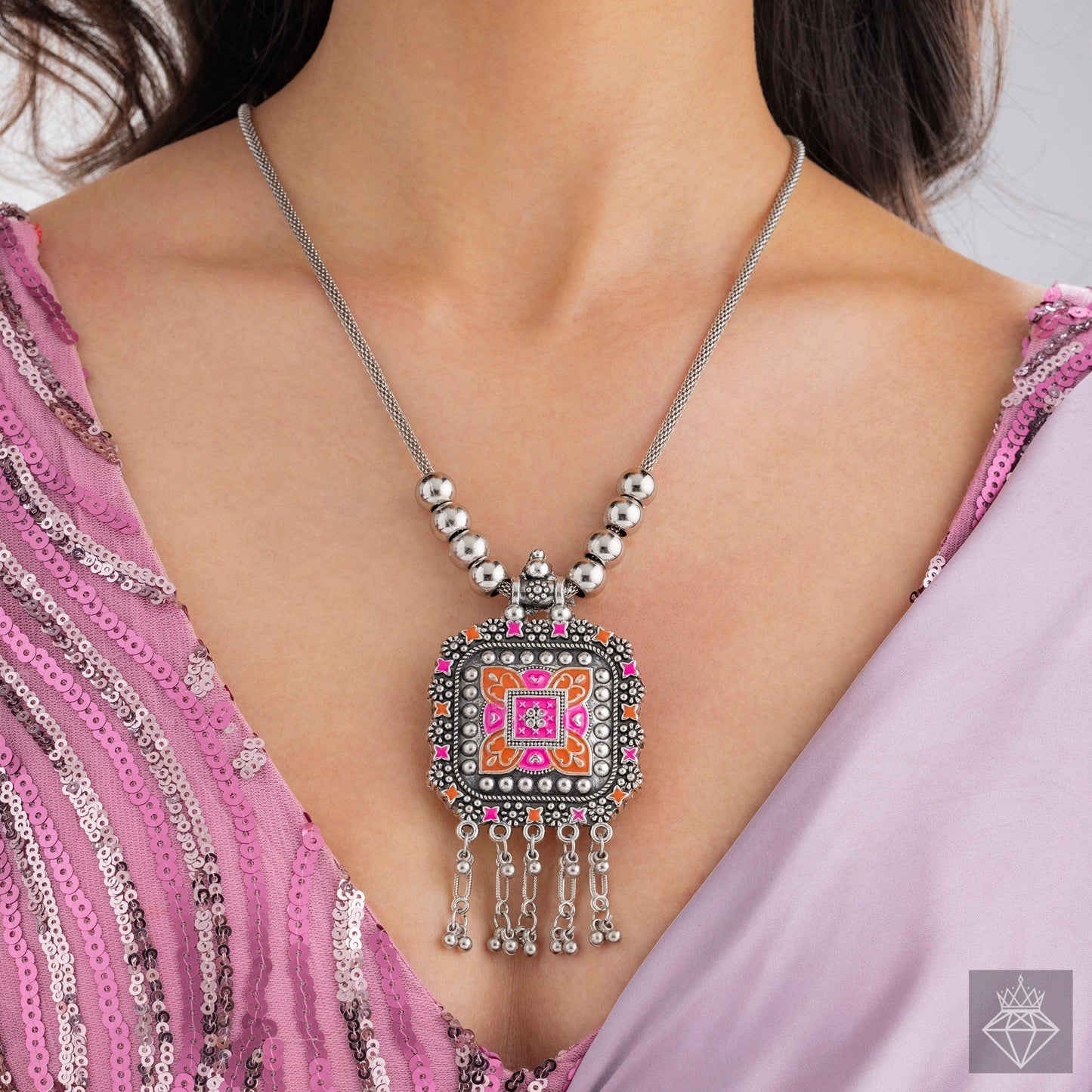 Ethnic Statement Necklace with Colorful Enamel✨