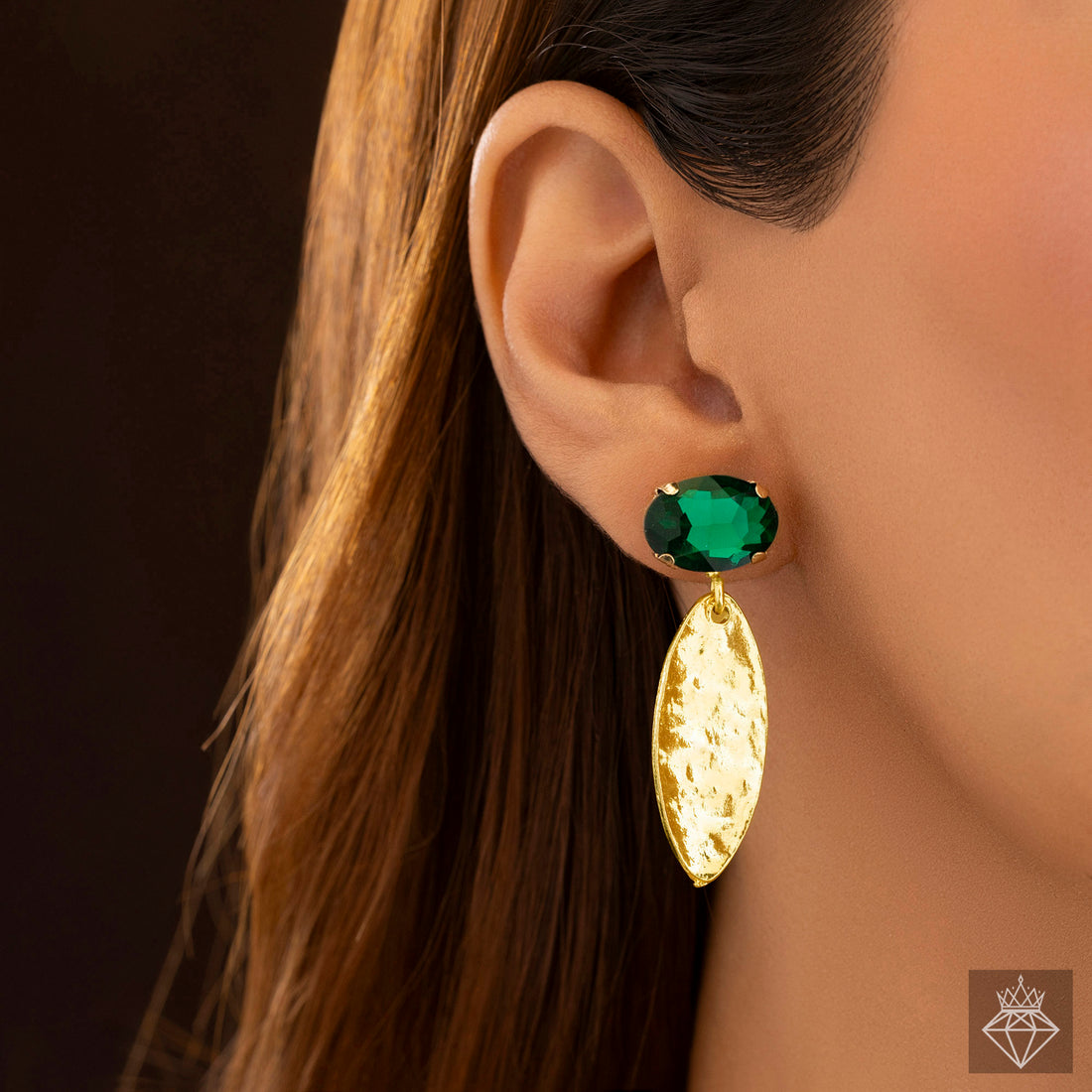 Anti-Tarnish Marquise Emerald Necklace Set With Earrings✨