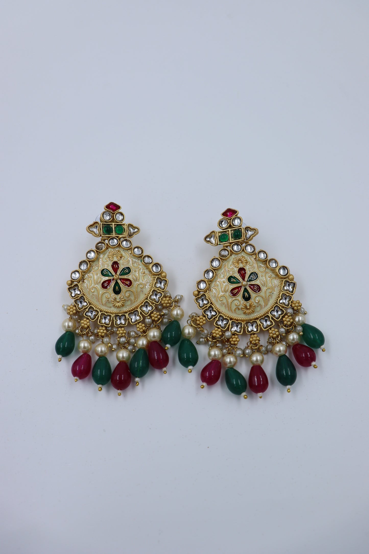 golden plated drop earrings