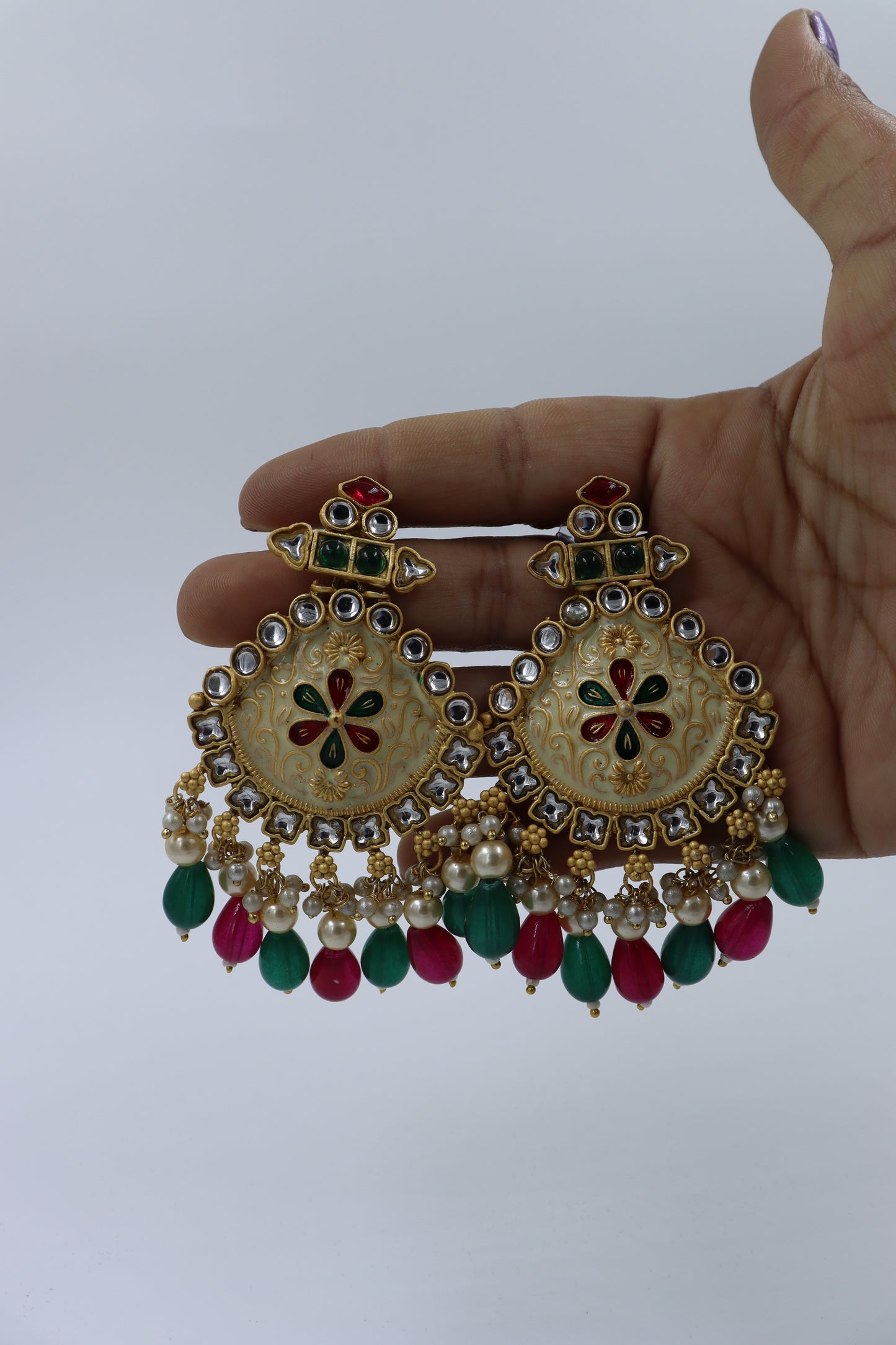 golden plated drop earrings
