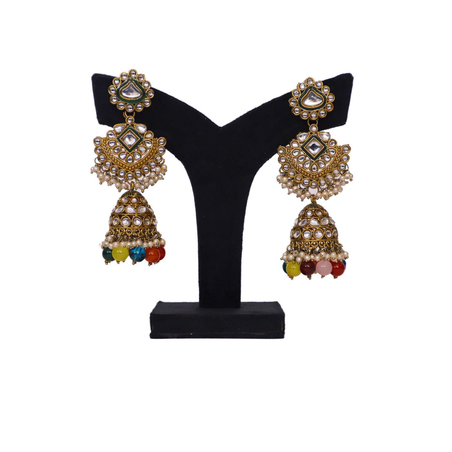 multicolur meenakari jhumka