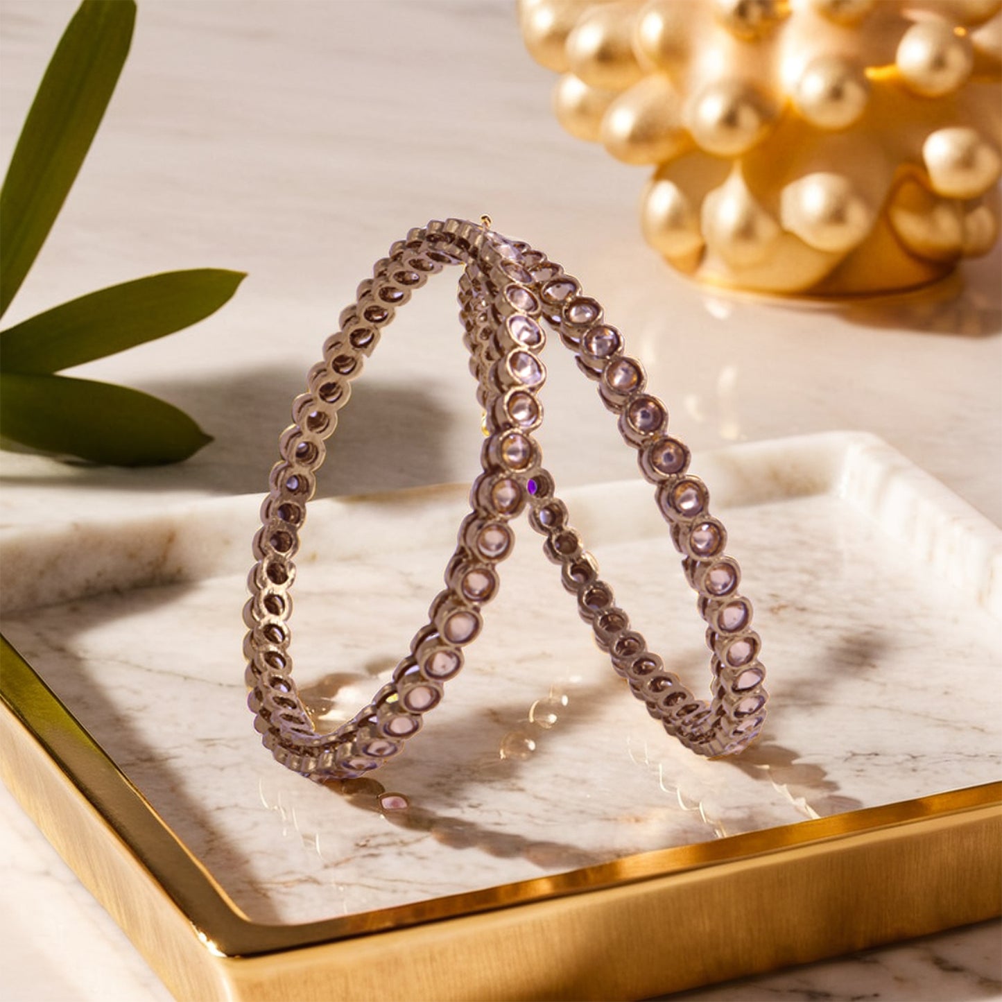 set of 2 gold plated bangles