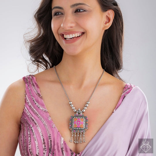 Ethnic Statement Necklace with Colorful Enamel✨