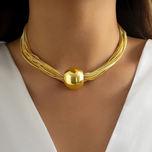 Anti-Tarnish Multilayer Necklace Set With Earrings✨