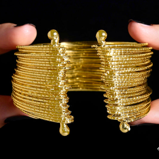 Anti-Tarnish Gold Plated Multilayer Bangle Bracelet (Adjustable Size)