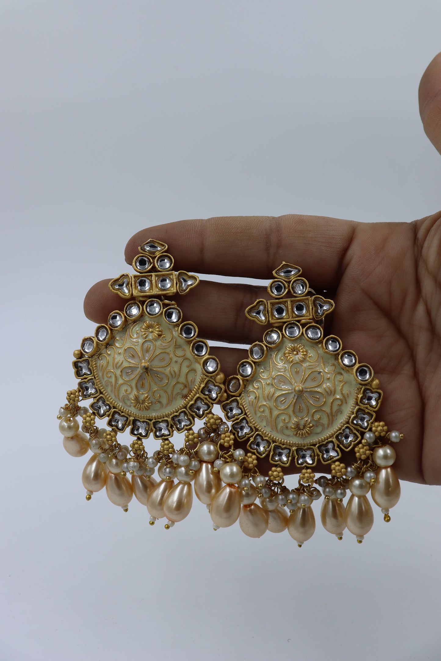 gold plated pearl earring