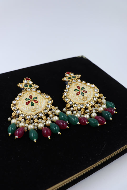 golden plated drop earrings