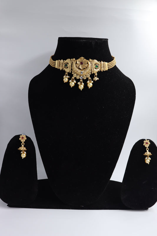 gold plated necklace set