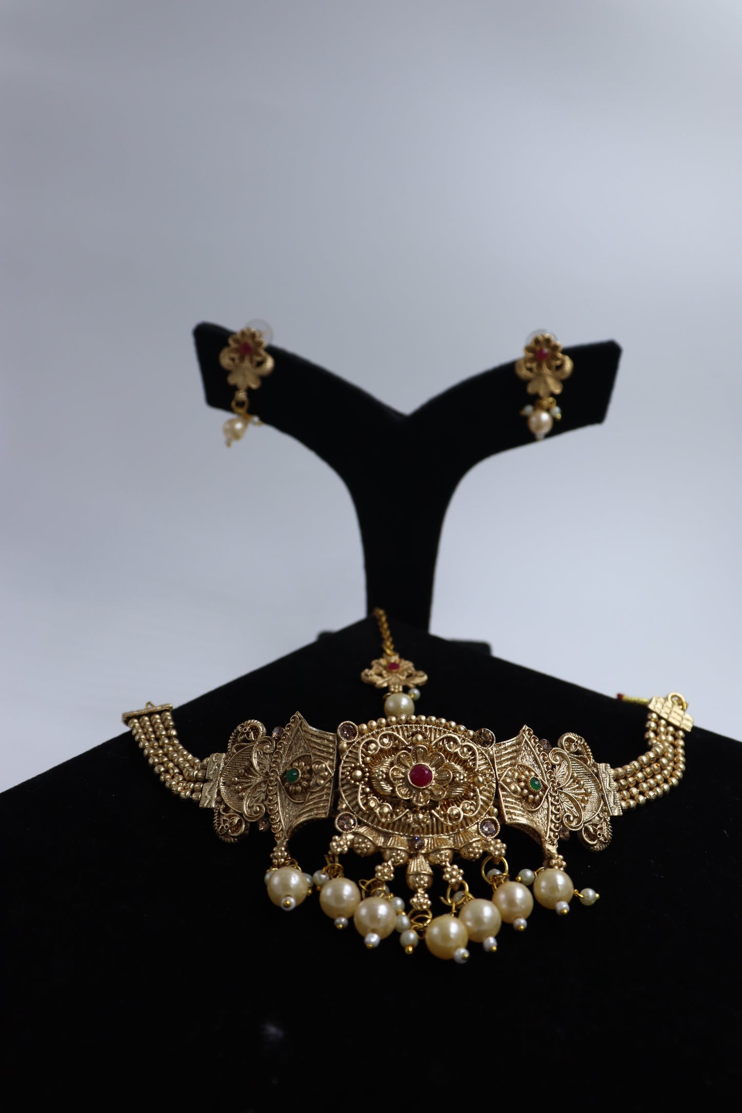 gold plated necklace set