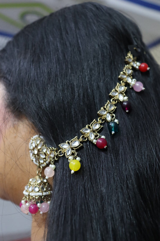 multicolor chain earring