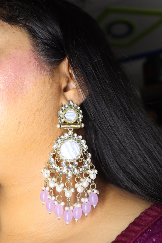 light pink drop[ earring
