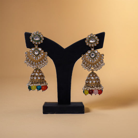 multicolur meenakari jhumka