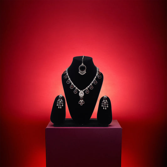 Stone studded necklace set